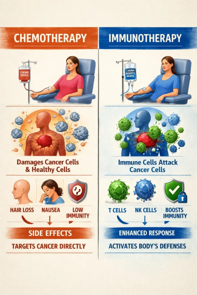 chemotherapy vs immunotherapy